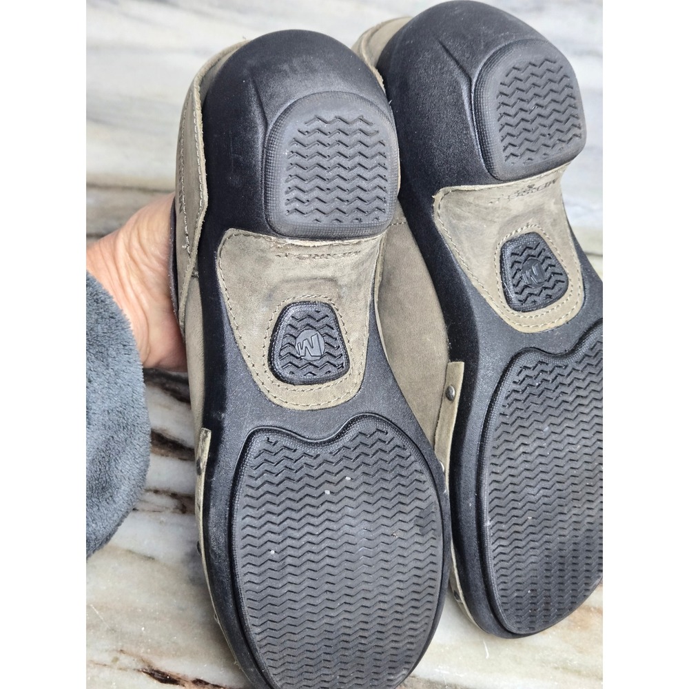 Merrell Drizzle Taupe Grey Leather Studded Clogs Mules Womens 8.5 J56086 - Picture 10 of 10